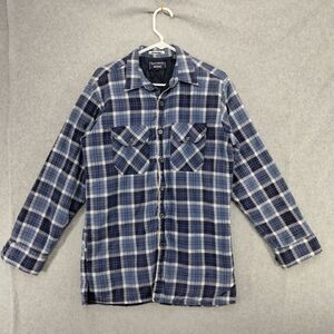 Sport Abouts BIG YANK Shacket Mens M Blue Plaid Button Up Quilted Shirt Jacket